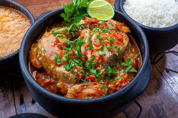 Moqueca fish and shrimp, traditional dish of Brazilian cuisine