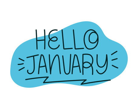 lettering of hello january