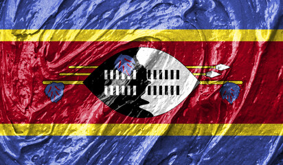 Swaziland flag on watercolor texture. 3D image