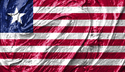 Liberia flag on watercolor texture. 3D image