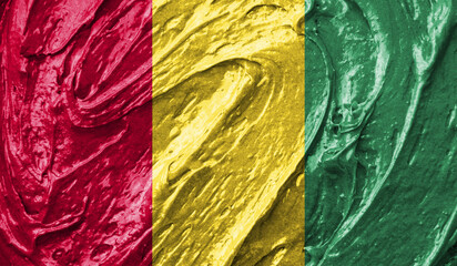 Guinea flag on watercolor texture. 3D image