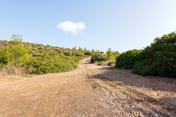 Country road at Penteli mountain at Attica, Greece © akarb