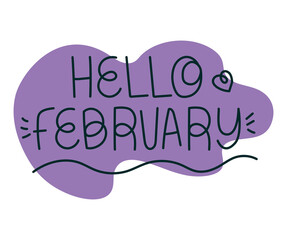 lettering of hello february