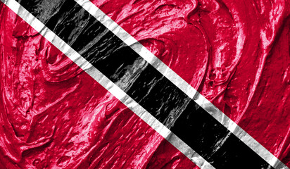 Trinidad and Tobago flag on watercolor texture. 3D image