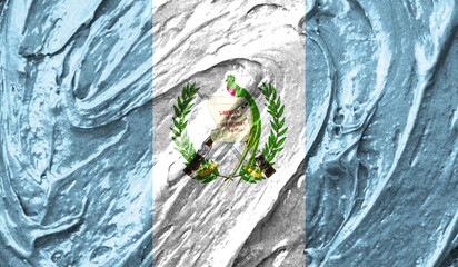 Guatemala flag on watercolor texture. 3D image