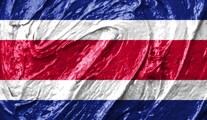 Costa Rica flag on watercolor texture. 3D image