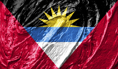 Antigua and Barbuda flag on watercolor texture. 3D image