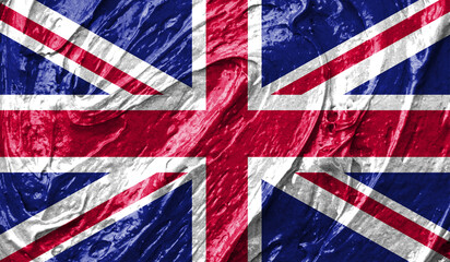 United Kingdom flag on watercolor texture. 3D image