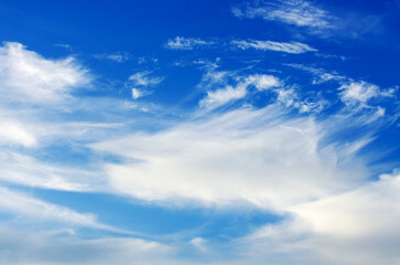 White clouds in blue sky