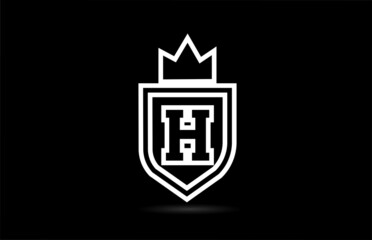 H alphabet letter logo icon design with wings. Creative template for business and company in white and black