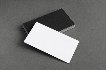Business cards blank. Mockup on black background. Copy space for text.