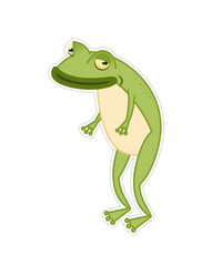 Vector Frog Character, Sticker Style Illustration