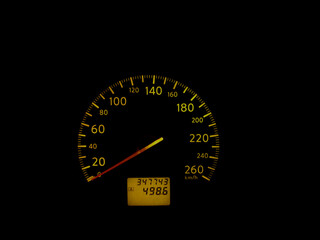 speedometer on black