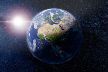 Obraz na płótnie Canvas image of the earth seen from space. 3d render.