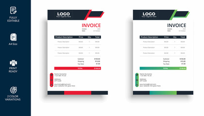 creative invoice template design for your business, Quotation Invoice Layout Template Paper Sheet Include Accounting, Price, Tax, and Quantity. Vector template of Finance Document