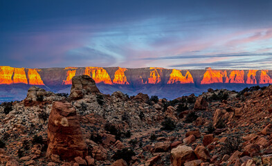Sunrise Over The Vermilion Cliffs In Arizona
