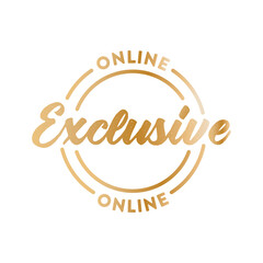 Online Exclusive Stamp, Exclusive Label, Exclusive Seal, Exclusive Sticker, Vector Illustration Background