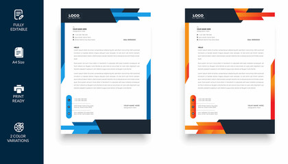 Abstract Letterhead Design Unique Business Letterhead Design Template, Elegant and clean modern business letterhead vector template design.