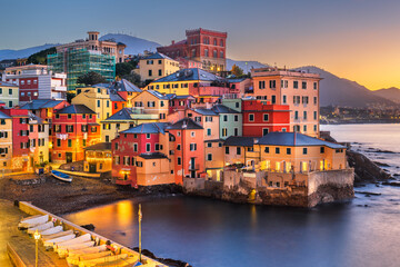 Fototapeta na wymiar Boccadasse, Genoa, Italy at Dawn