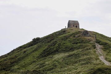 Fototapeta na wymiar House on the hill, St Ives Cornwall