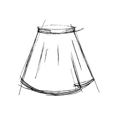 Skirt sketch. Design and modeling of clothes. Fashion and Style.