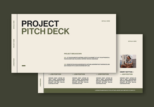 Pitch Deck Layout with Green Accents