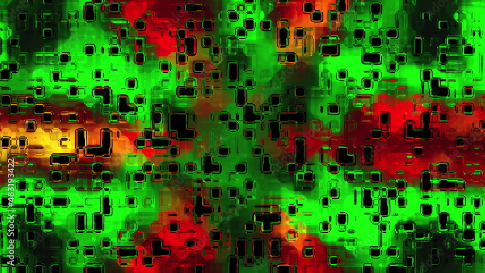 Aufkleber polished plate with 3d render mosaic with reflections of light textures in random arrangement. brigh