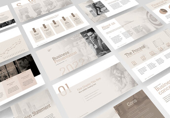 Business Profile Presentation with Pale Beige Accents