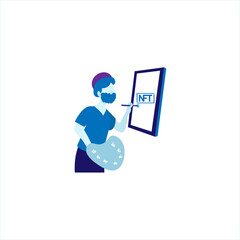 Isolated NFT icon Digital transaction concept Vector illustration