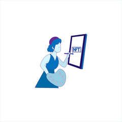 Isolated NFT icon Digital transaction concept Vector illustration