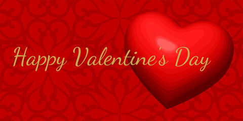 バレンタインのイラスト背景素材　バナー　横長