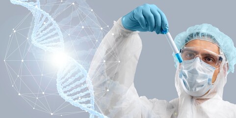 Genetic engineering concept. Testing. pharmacy. Regenerative medicine.