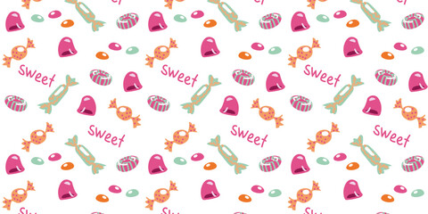 Vector illustration. Pattern with sweets on a white background.