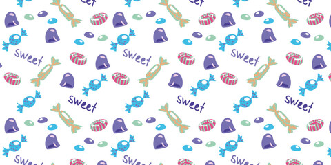 Vector illustration. Pattern with sweets on a white background.
