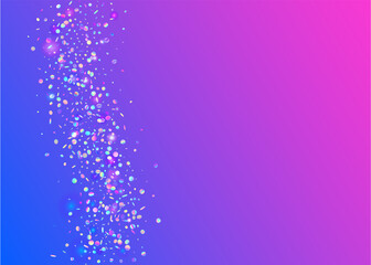 Bokeh Glare. Violet Party Tinsel. Holographic Texture. Flying Art. Kaleidoscope Effect. Digital Foil. Shiny Carnaval Gradient. Laser Element. Purple Bokeh Glare