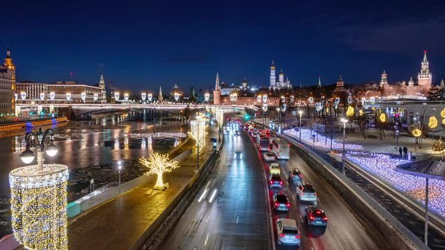 Moscow Kremlin night timelapse