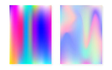 Fototapeta premium Holographic gradient background set with hologram cover.
