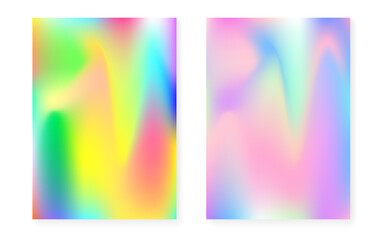 Holographic cover set with hologram gradient background.