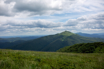 mountain and clouds
