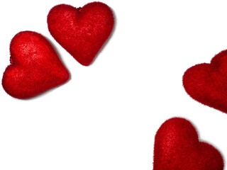 Obraz premium red hearts on white paper. Postcard for valentine's day. Happy valentine's day greetings. Romantic background. Heart isolate.