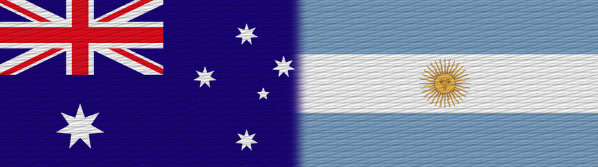 Argentina and Australia Fabric Texture Flag – 3D Illustration