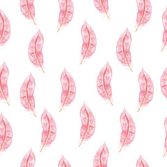 Seamless feather pattern. Template for printing. Texture for wrapping paper. Illustration for design