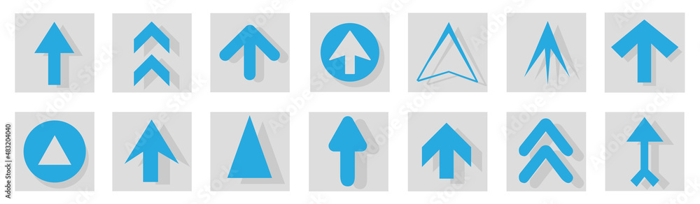 Poster arrow icon set isolated on background. arrows vector collection. different arrow icons in flat style
