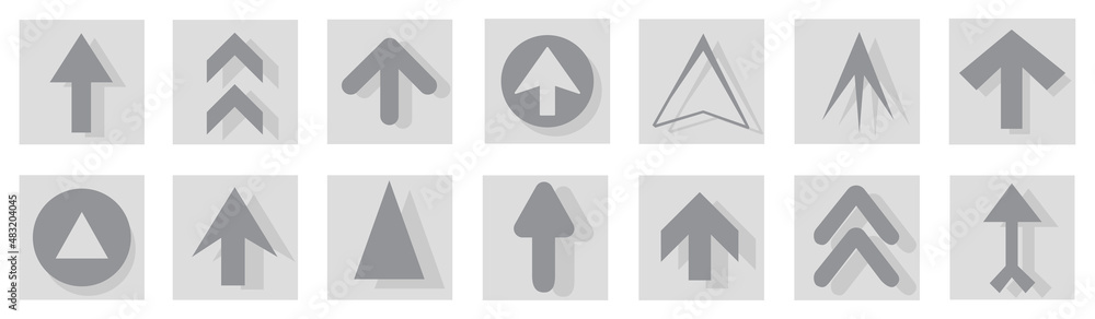 Poster arrow icon set isolated on background. arrows vector collection. different arrow icons in flat style
