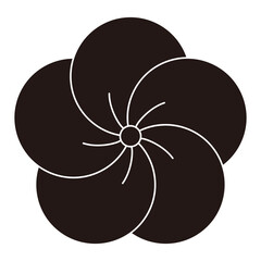 Twisted plum icon.The symbol of the Japanese family heritage, KAMON. 