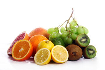 Fresh fruits isolated on white background