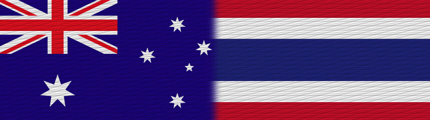 Thailand and Australia Fabric Texture Flag – 3D Illustration