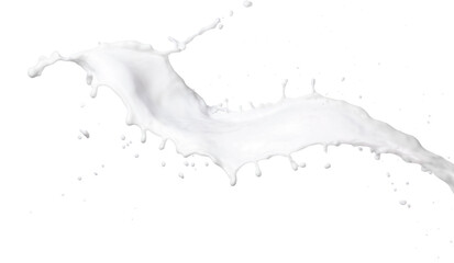 Splash of fresh milk on white background