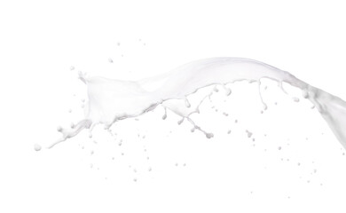 Splash of fresh milk on white background