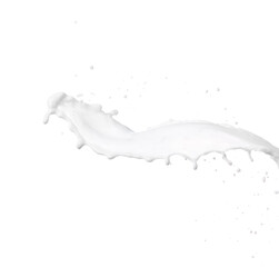 Splash of fresh milk on white background